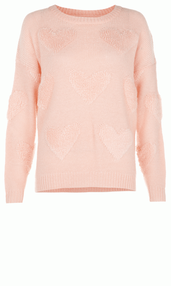 Primark Pale Pink Heart Jumper, £14