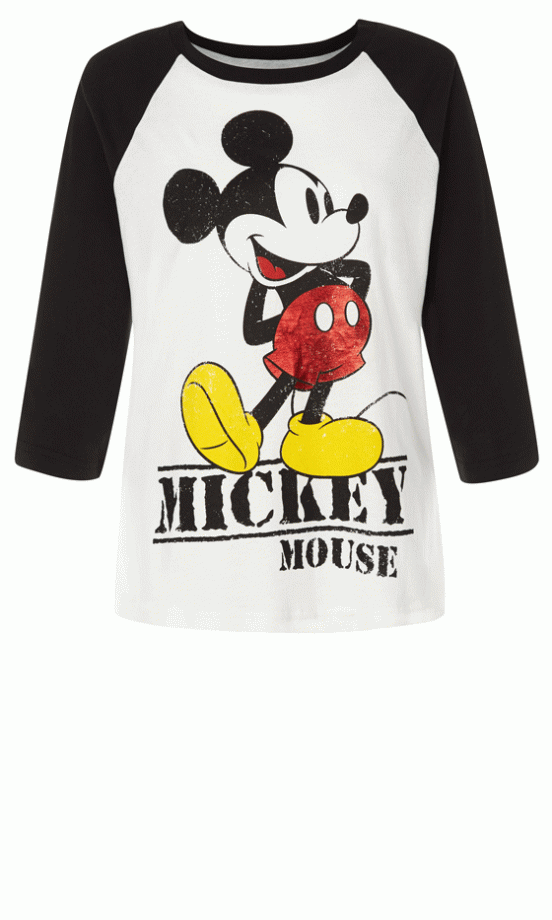 Primark Mickey Mouse Raglan Top, £7