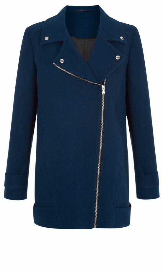Primark Navy Biker Coat, £25