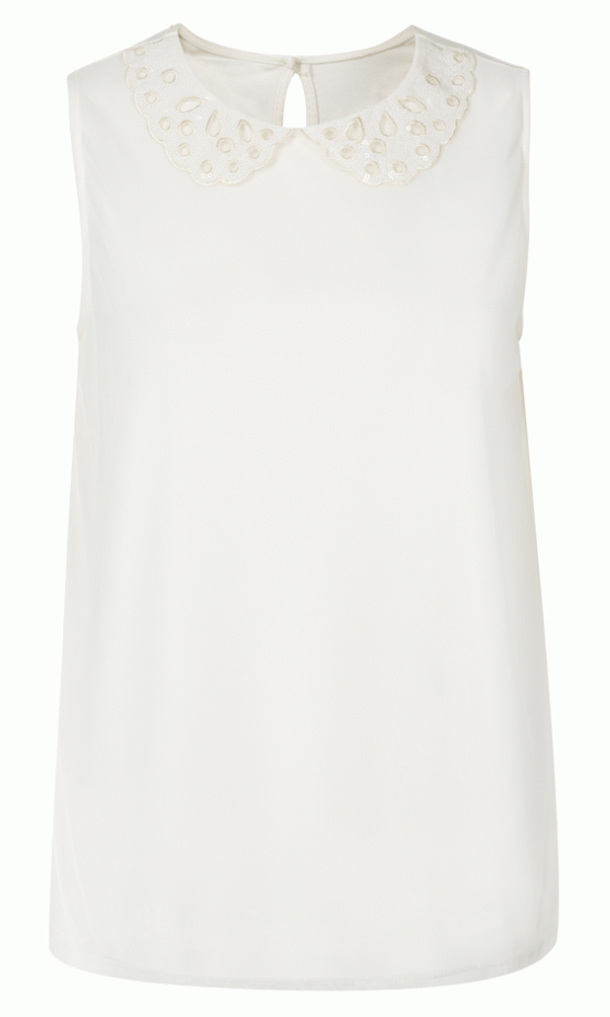 Primark White Sequin Collar Vest, £8