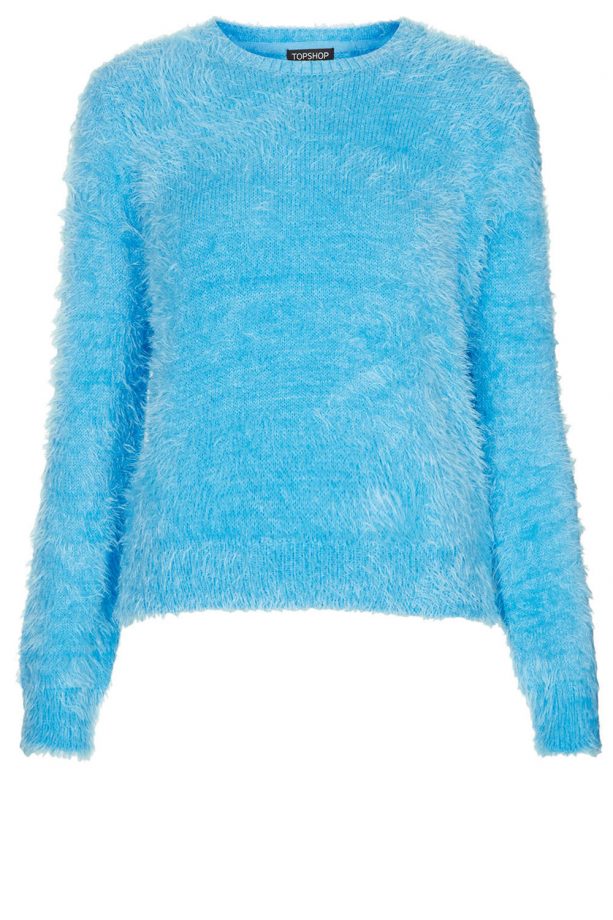 Topshop Blue Fluffy Jumper, £38