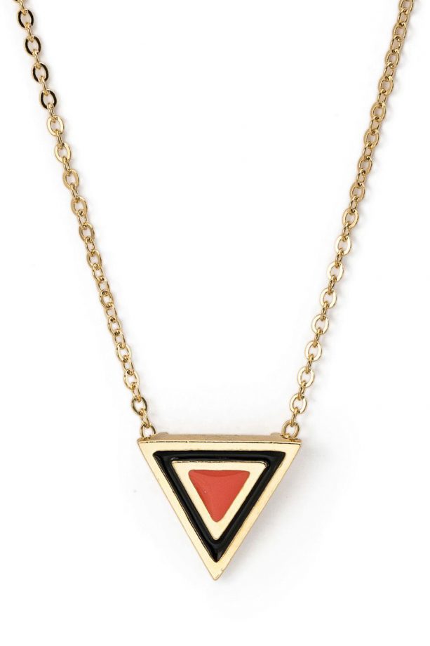 American Apparel Coral Enamel Triangle Necklace, £16