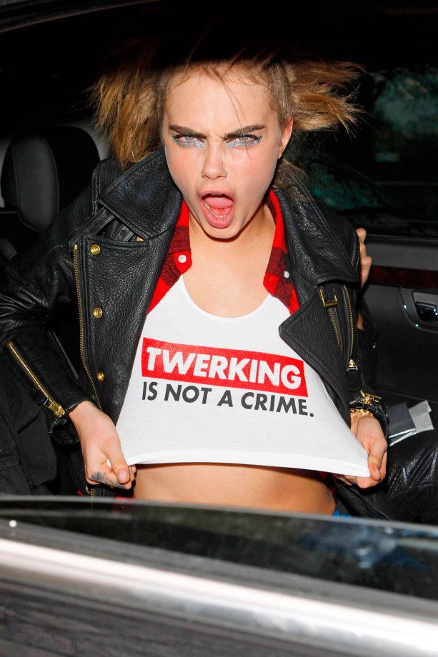 Cara Delevingne After Chanel Couture's SS14 Show During Paris Haute Couture Fashion Week, 2014
