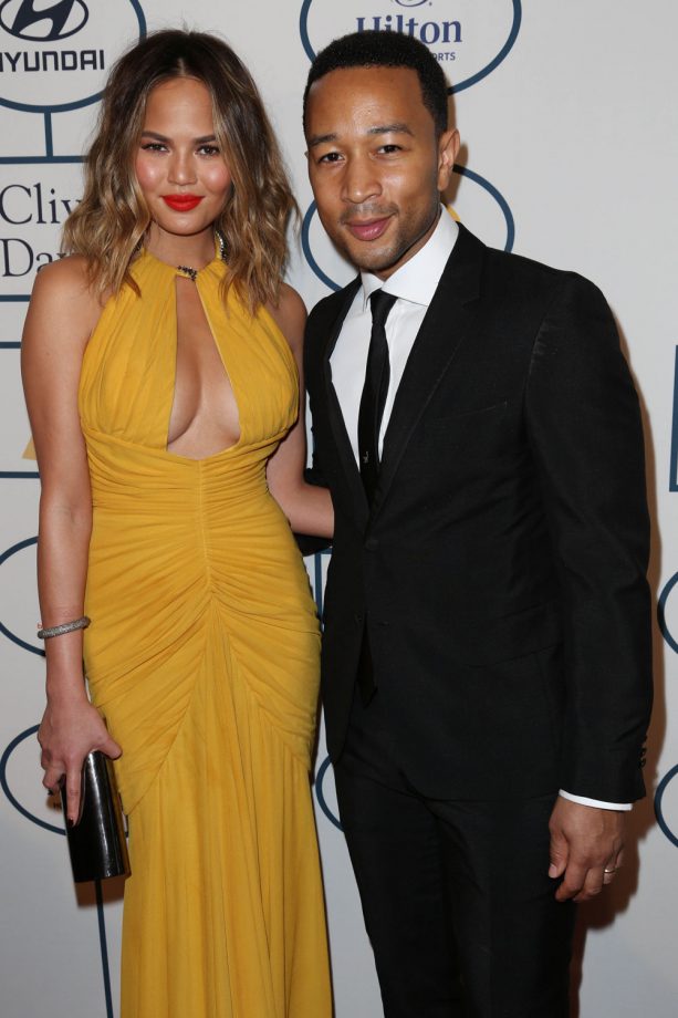 Christine Teigen And John Legend At The Clive Davis And Recording Academy Pre Grammy Gala