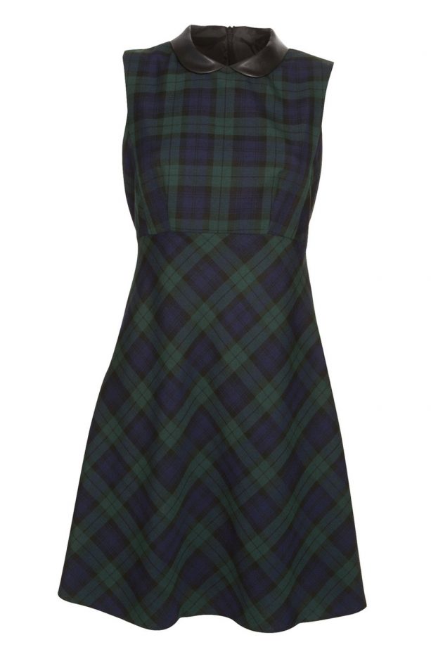 F&F Leather-Look Collar Checked Dress, £25