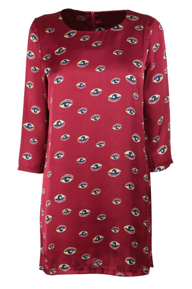 Fashion Union Eye Print Silky Shift Dress, £22