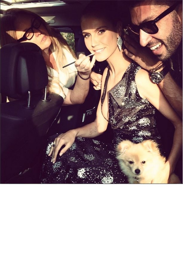Heidi Klum On The Way To The PCAs With Everyone, And The Dog