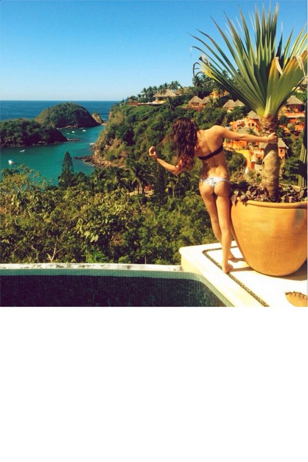Lea Michele Unwinds Poolside In Mexico Showing Off Her Killer Figure In A Thong Bikini