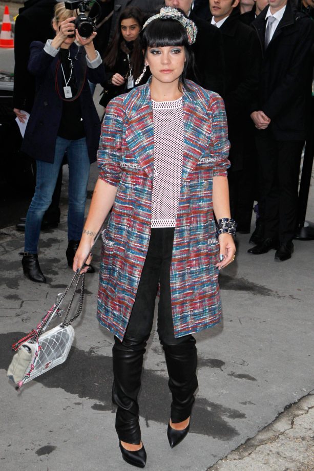 Lily Allen At Chanel Couture's SS14 Show During Paris Haute Couture Fashion Week, 2014
