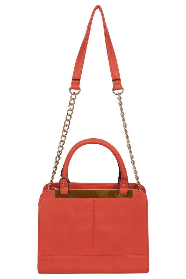 Miss Selfridge Coral Metal Bar Bag, £29
