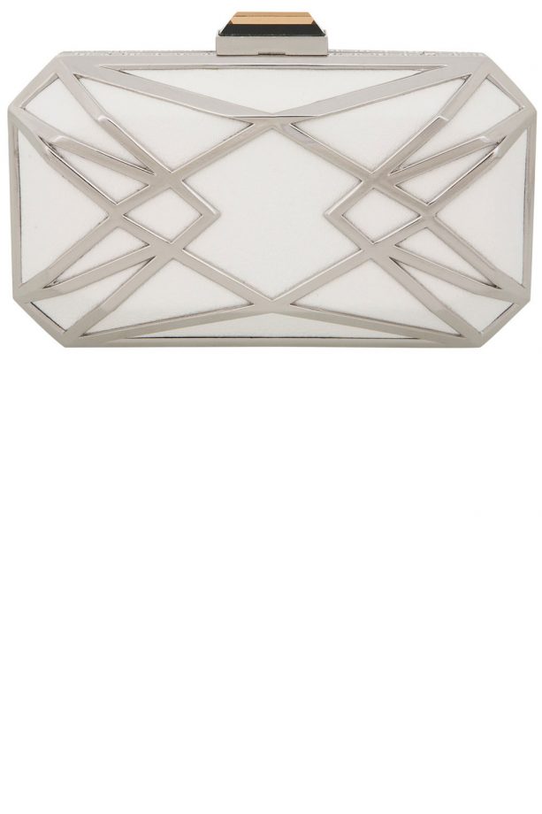 Miss Selfridge White Geo Metal Clutch, £35