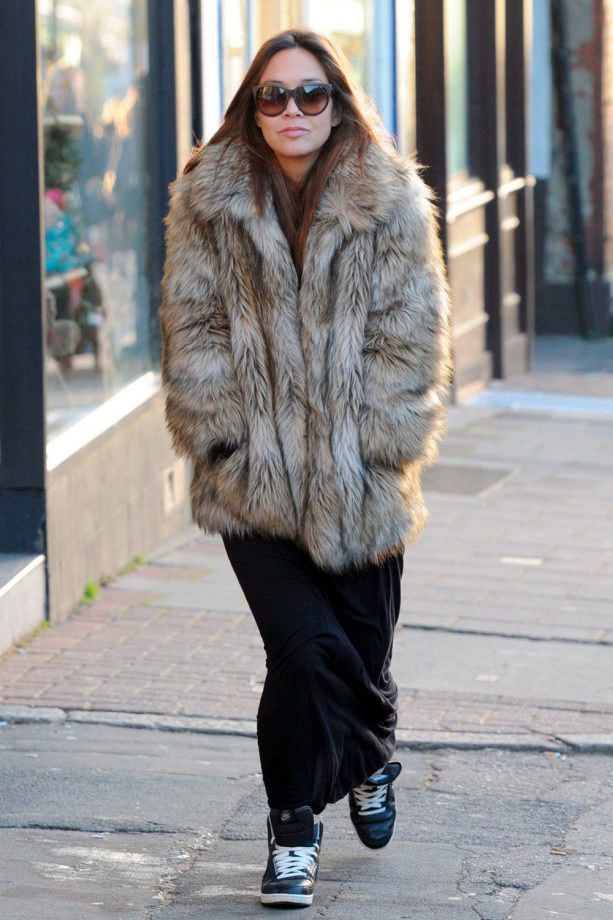Myleene Klass Goes All Out In An Oversized Fur Coat, 2013