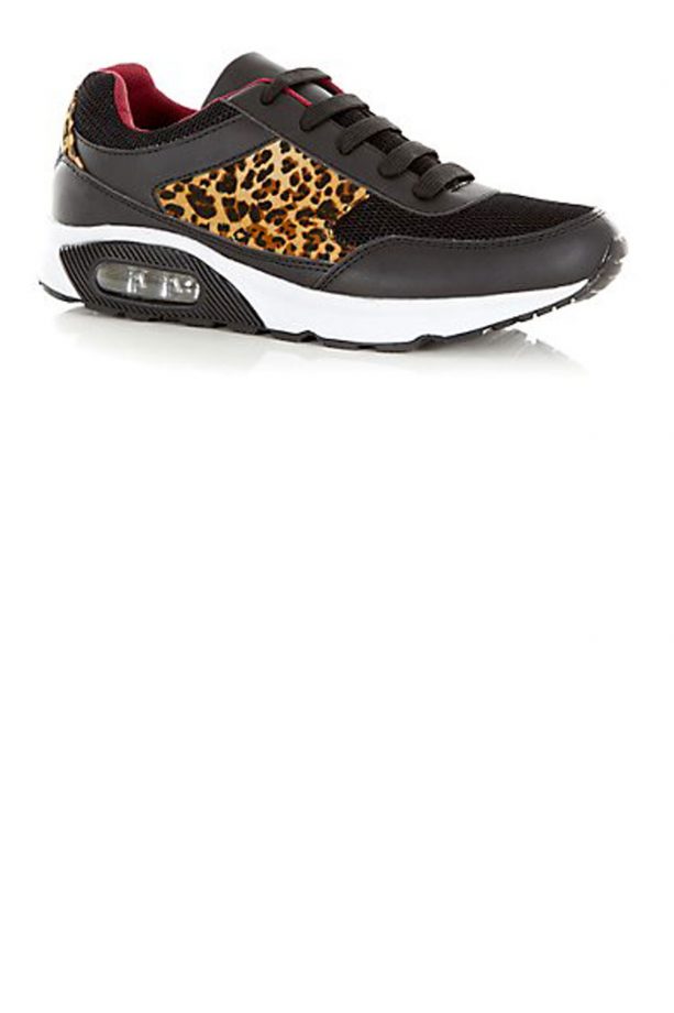 New Look Black Leopard Panel Air Cushions, £22.99