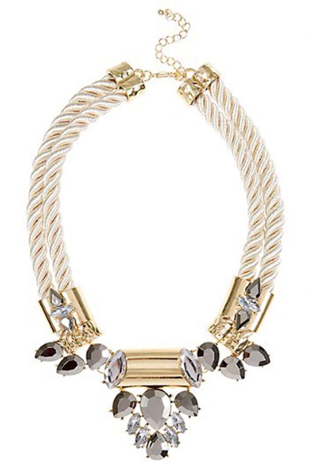 New Look Limited Cream Double Corded Jewel Necklace, £17.99
