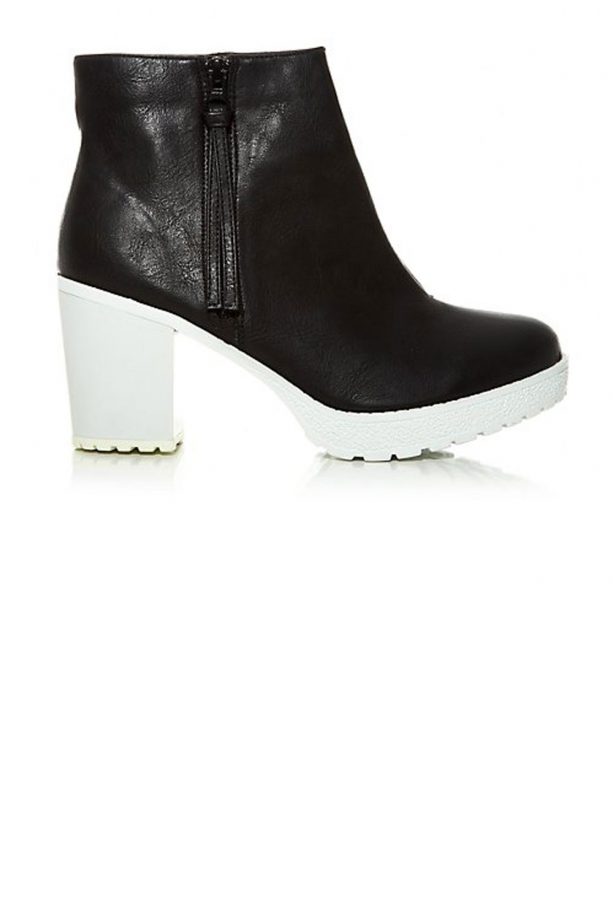 New Look Monochrome Side Zip Chunky Block Heel Boots, £27.99