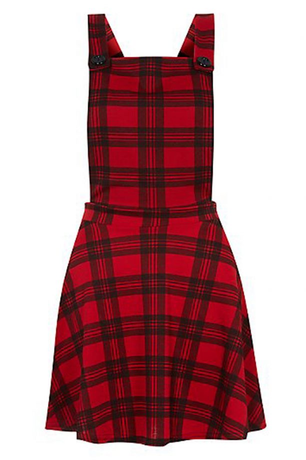 New Look Parisian Red Tartan Pinafore Dress, £17.99