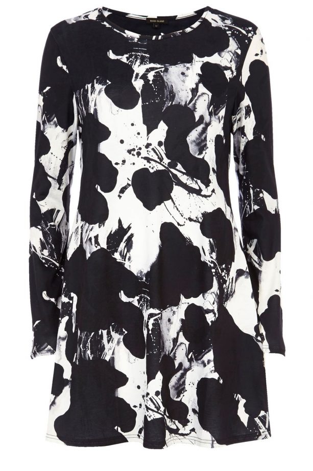 River Island Black And White Printed Smock Dress, £25