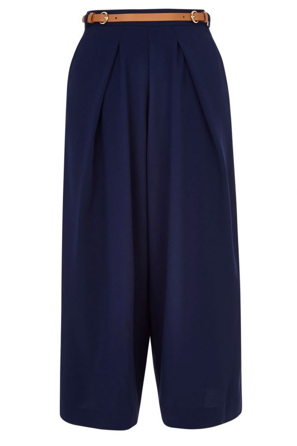 River Island Navy Wide Leg Cropped Trousers, £32
