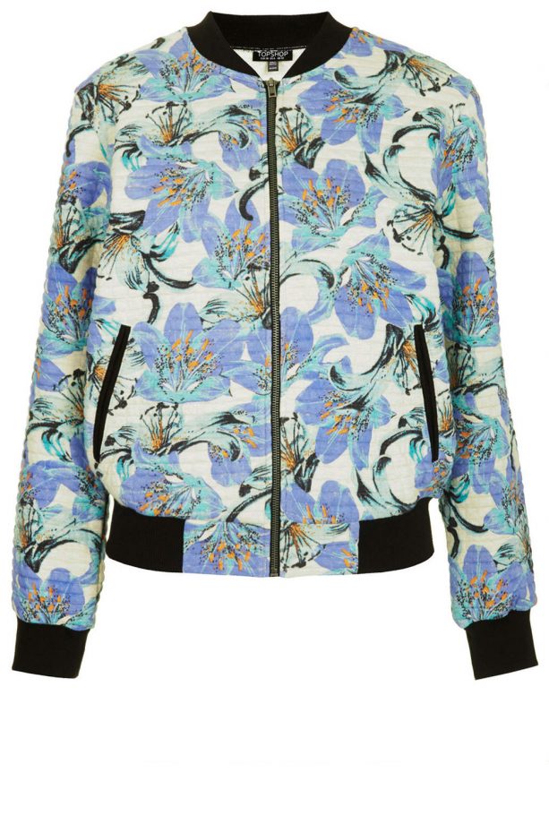 Topshop Tropical Print Jersey Bomber, £50