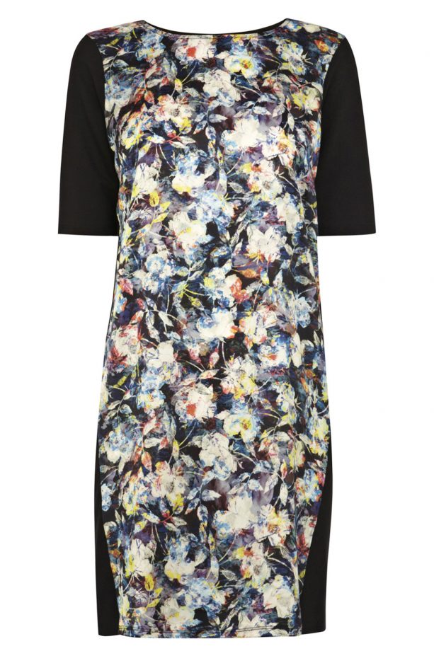 Warehouse Graphic Floral Woven Stripe Print Dress, £38