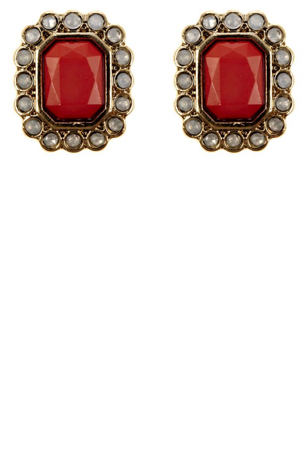 Warehouse Metallic Square Mix Colour Studs, £6