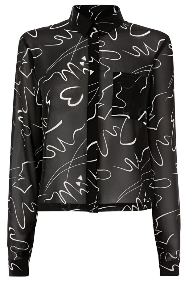 Warehouse Scribble Print Cropped Shirt, £38