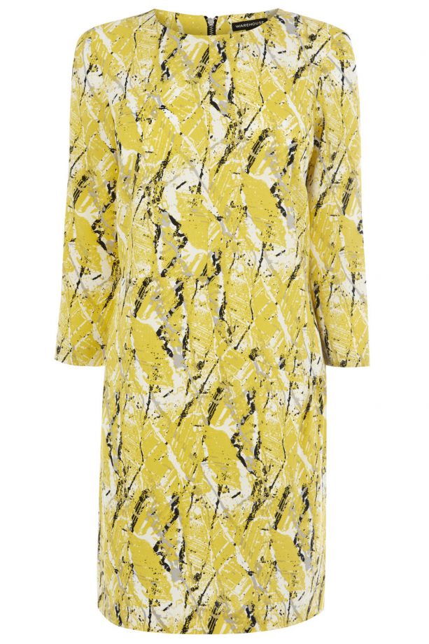Warehouse Yellow Texture Print Dress, £50