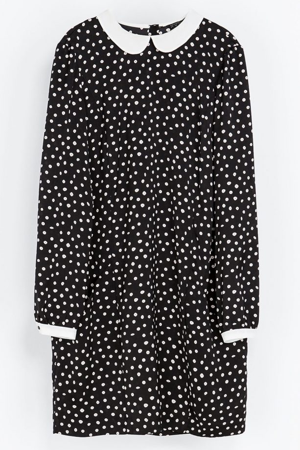 Zara Polka Dot Dress With Peter Pan Collar, £35.99