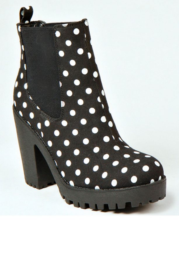 Boohoo Izzy Polka Dot Print Pull On Boot, £30