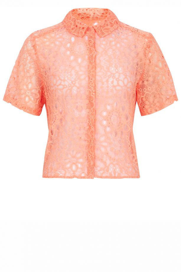 New Look SS14: Coral Lace Short Sleeve Shirt, £22.99