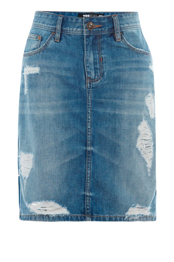 New Look SS14: Ripped Denim Midi Skirt, £19.99