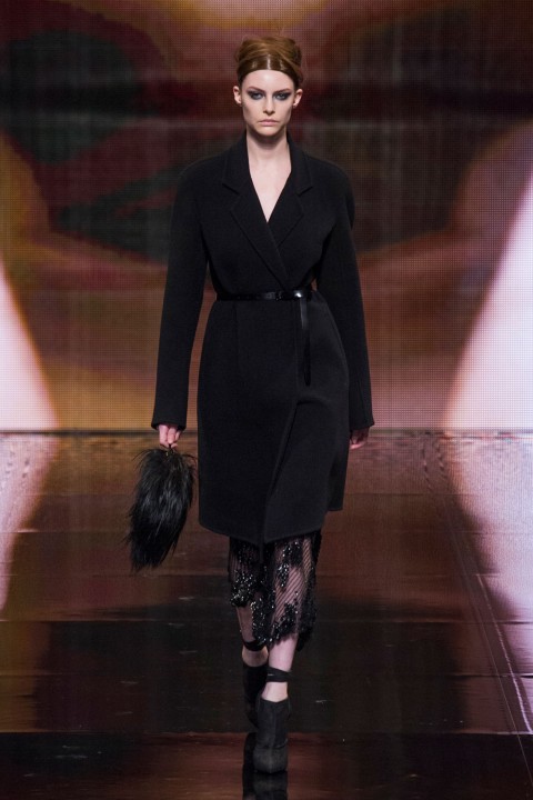 Belted Coats And Block Colours At Donna Karan AW14