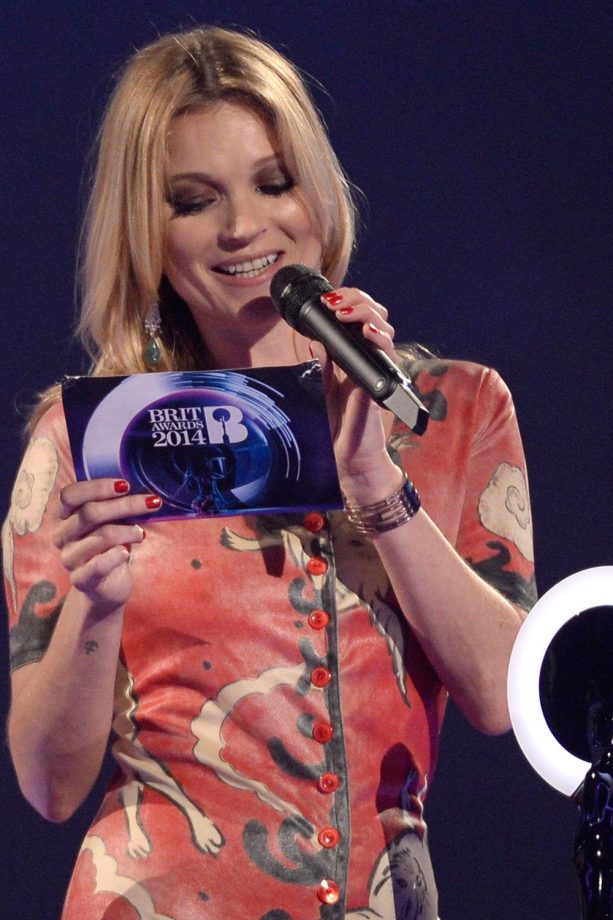 Kate Moss At The Brit Awards In London, 2014