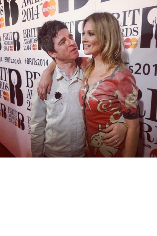 Kate Moss And Noel Gallagher Backstage At The Brits 2014