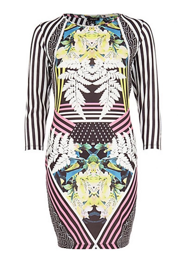 River Island Black Abstract Bodycon Dress, £28