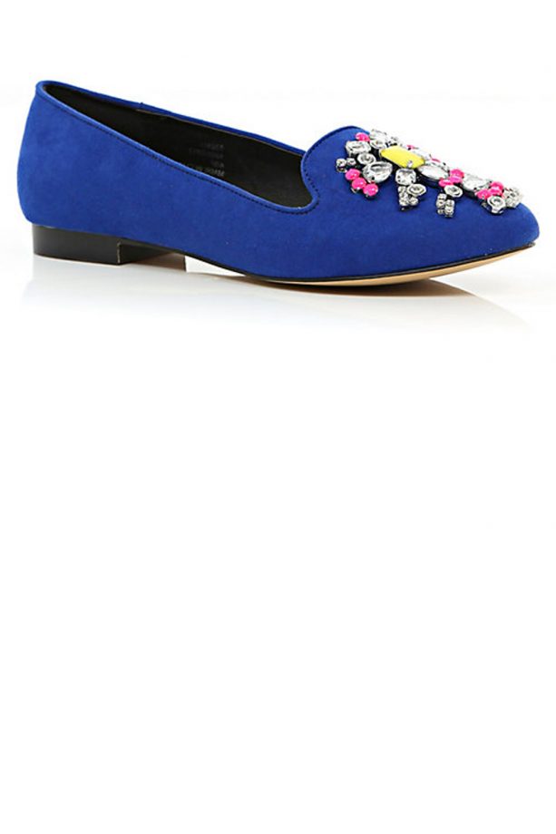 River Island Blue Gem Stone Embellished Slippers Shoes, £40