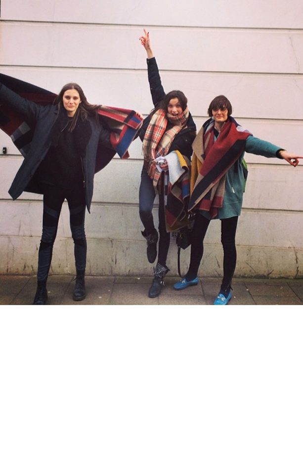 Samantha Rollinson, Charlotte Wiggins And Matilda Lowther Larking About