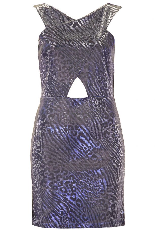 Topshop Metallic Cut Out Bodycon Dress, £45