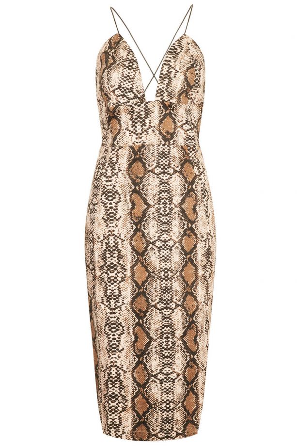 Topshop Python Print Strap Back Midi Dress, £36