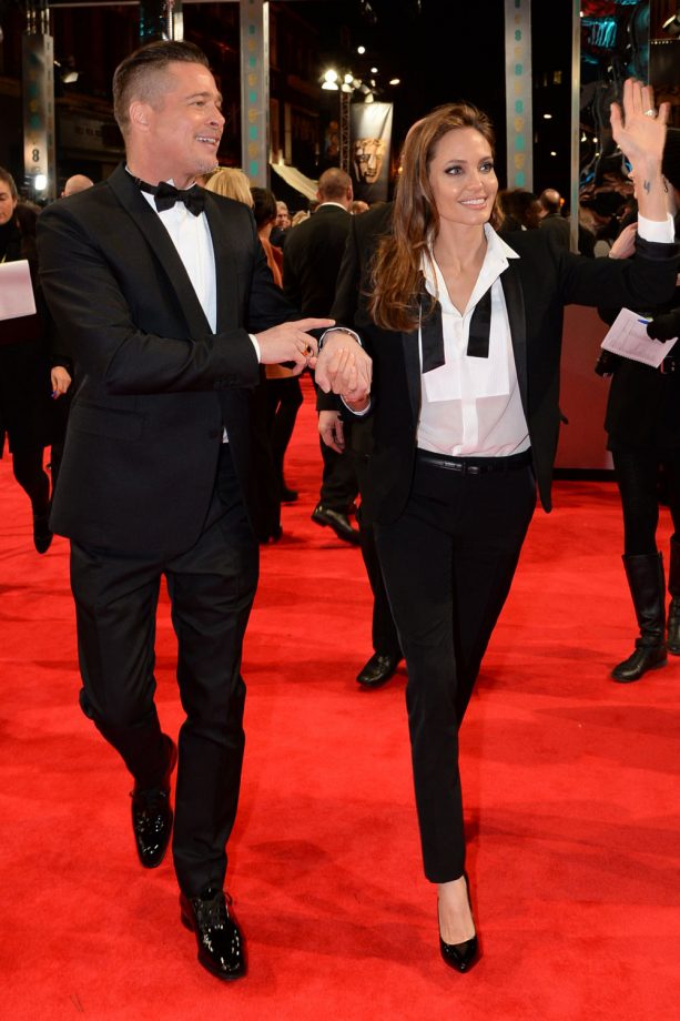 Angelina Jolie And Brad Pitt At The BAFTAs 2014