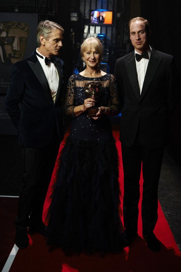 Helen Mirren, Prince William And Jeremy Irons At The BAFTAs 2014