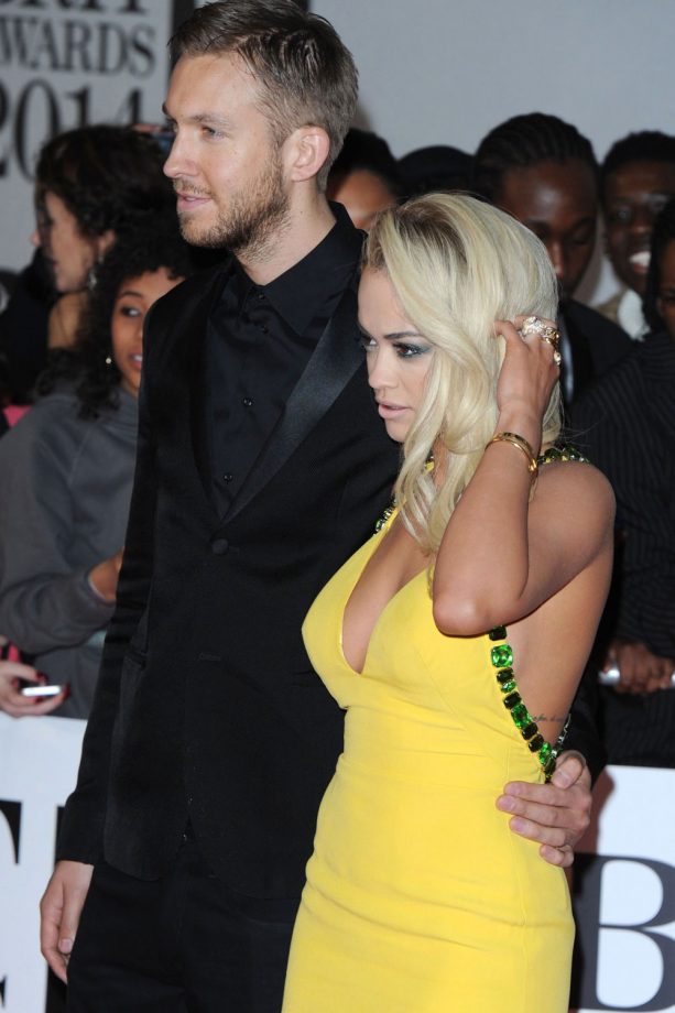 Calvin Harris And Rita Ora At The Brit Awards In London, 2014