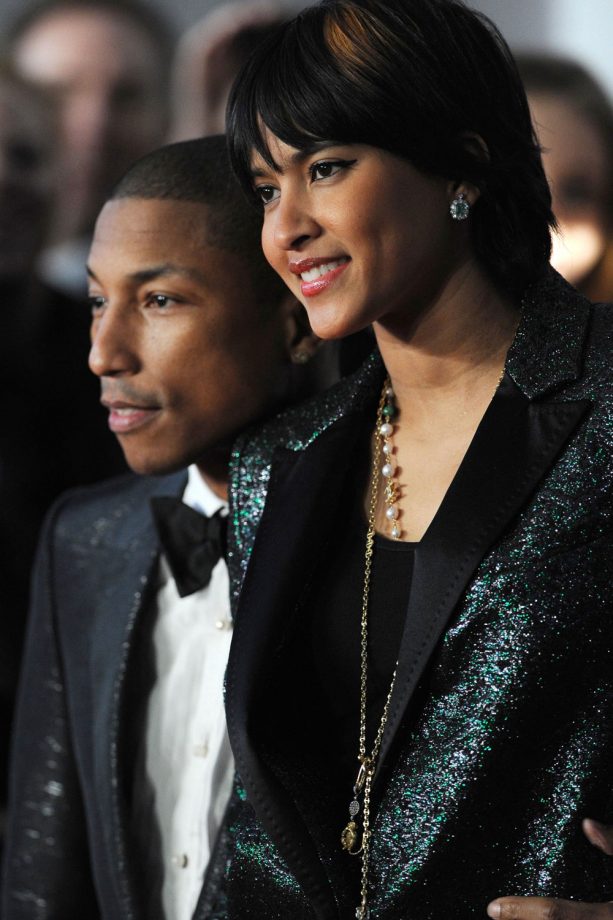 Pharrel Williams And Wife Helen Lasichanh At The Brit Awards In London, 2014