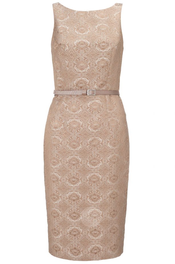 Monsoon Gaille Gold Jacquard Dress, £89