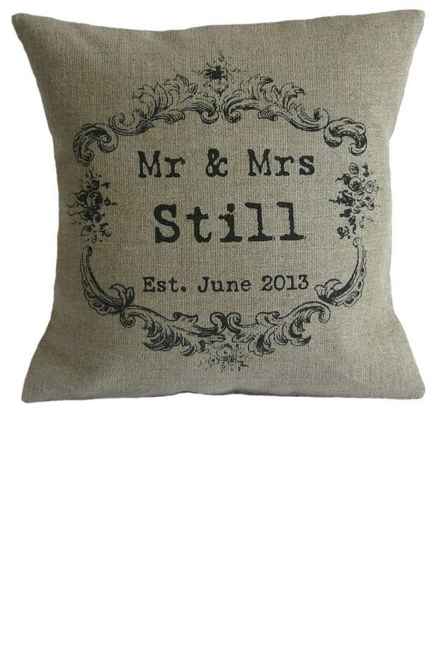 Not On The High Street Personalised Mr And Mrs Cushion, £28