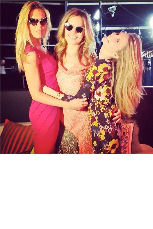 Goegria May Jagger With Theodora And Alexandra Richards At New York Fashion Week AW14