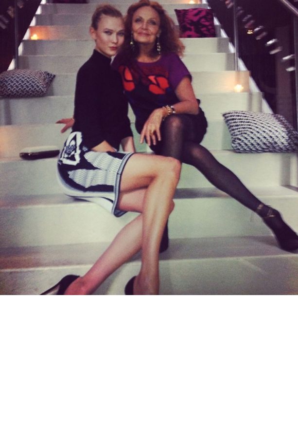Karlie Kloss And Diane Von Furstenberg At New York Fashion Week AW14