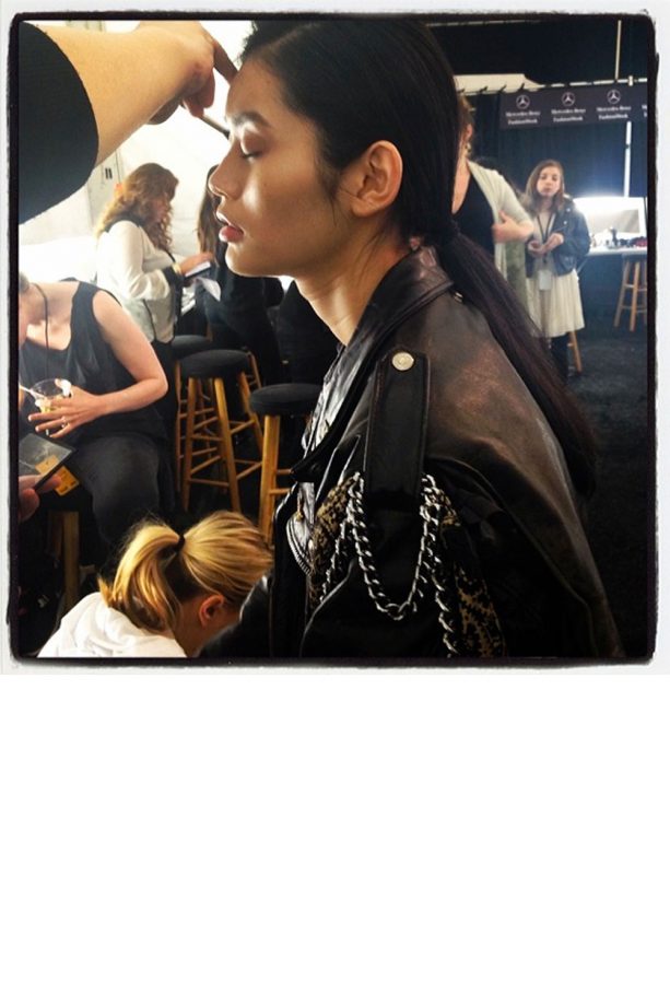 Model Ming Xi At New York Fashion Week AW14
