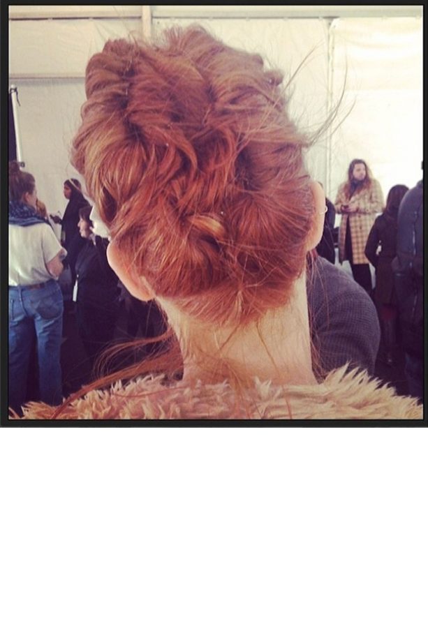 An Intricate Updo Backstage At New York Fashion Week AW14