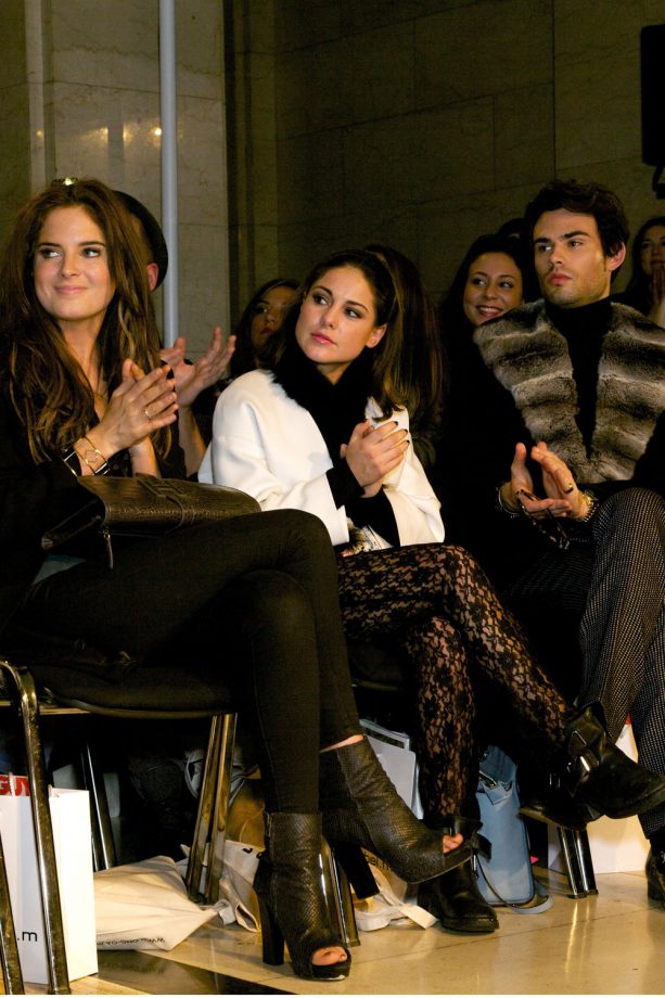 Binky Felstead, Louise Thompson And Mark Francis At The Ong-Oaj Show, London Fashion Week